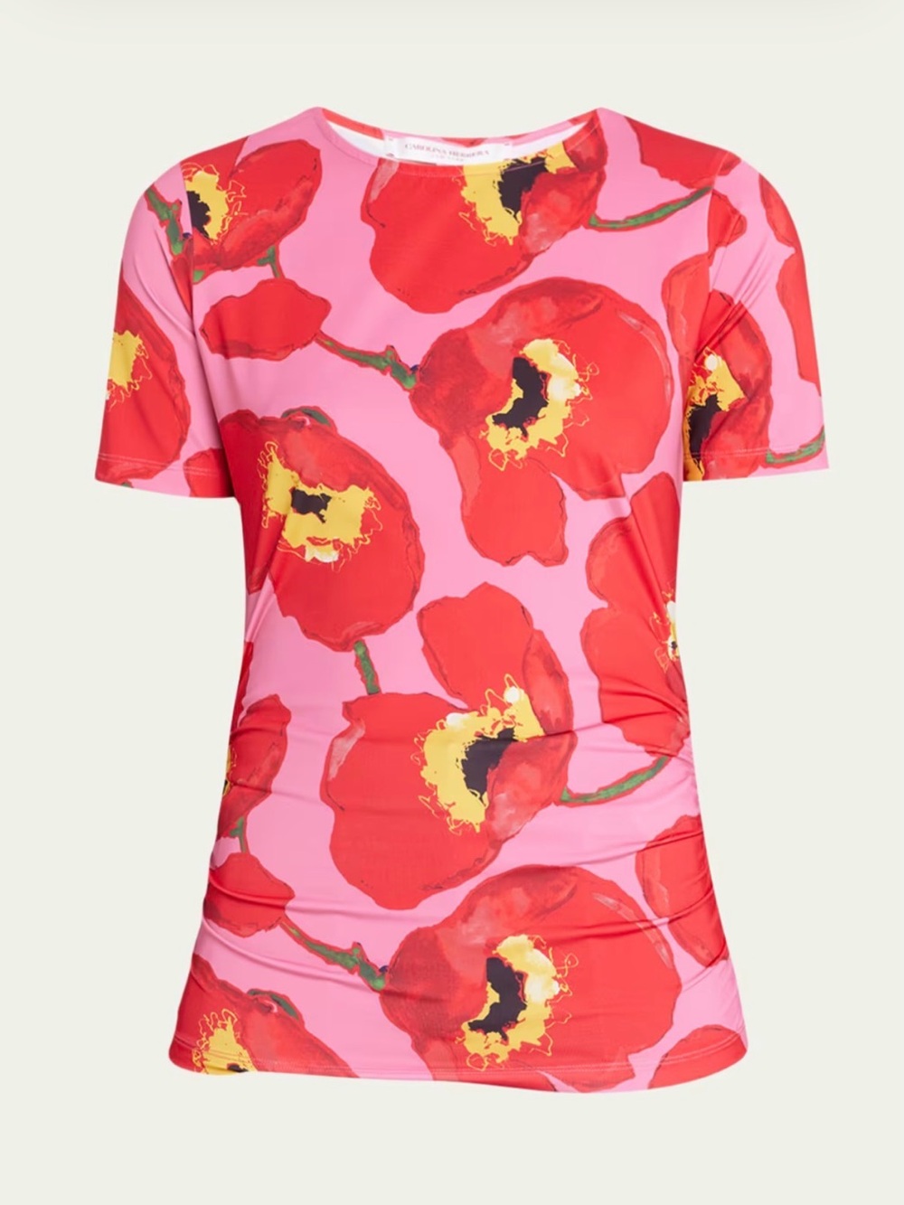 Carolina Herrera Ruched Poppy T-Shirt